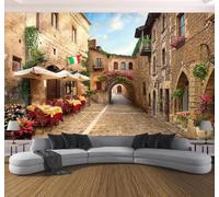 XLMING Rétro Architecture Paysage Urbain Restaurant Café 3D Papier Peint Luxe Décoration Manger Adulte Intérieure Salon Canapé Chambre Fond TV Mur-430cm×300cm
