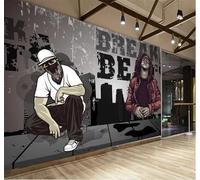 XLMING Rétro Architecture Street Dance Graffiti Personnalité 3D Papier Peint Texture Soyeuse Intissé Salle à Manger Bureau D'étude Canapé Chambre Salon TV Mur-430cm×300cm