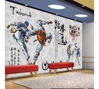 XLMING Rétro Art Taekwondo Sport Fitness Mur En Béton 3D Papier Peint Texture Soyeuse Intissé Salle à Manger Bureau D'étude Canapé Chambre Salon TV Mur-250cm×170cm