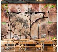 XLMING Rétro Bois Abstrait Forêt Oiseaux En Vol 3D Papier Peint Texture Soyeuse Intissé Salle à Manger Bureau D'étude Canapé Chambre Salon TV Mur-150cm×105cm