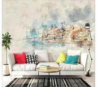 XLMING Rétro Dessin À La Main Abstrait Architecture Urbaine Paysage 3D Papier Peint Luxe Décoration Manger Adulte Intérieure Salon Canapé Chambre Fond TV Mur-200cm×140cm
