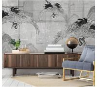 XLMING Rétro Dessin À La Main Noir Et Blanc Oiseaux En Vol Art 3D Papier Peint Luxe Décoration Manger Adulte Intérieure Salon Canapé Chambre Fond TV Mur-300cm×210cm