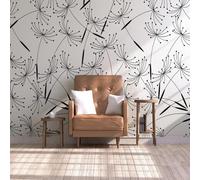 XLMING Rétro Dessiné À La Main Artistique Lignes Pissenlits Fleurs 3D Papier Peint Texture Soyeuse Intissé Salle à Manger Bureau D'étude Canapé Chambre Salon TV Mur-200cm×140cm