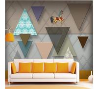 XLMING Rétro En Relief Abstrait Géométrique Triangulaire Bas Relief 3D Papier Peint Premium Texturé Soie Bureau Salle à Manger Salon Chambre Coucher Canapé TV Mur-150cm×105cm