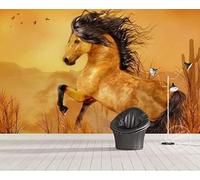 XLMING Rétro En Relief Animaux Chevaux Oiseaux 3D Papier Peint Luxe Décoration Manger Adulte Intérieure Salon Canapé Chambre Fond TV Mur-150cm×105cm