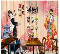 XLMING Rétro Grain De Bois Figures Fleurs Architecture 3D Papier Peint Luxe Décoration Manger Adulte Intérieure Salon Canapé Chambre Fond TV Mur-350cm×256cm