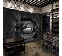 XLMING Rétro Grotte Mur De Pierre Effrayant Forêt Art 3D Papier Peint Texture Soyeuse Intissé Salle à Manger Bureau D'étude Canapé Chambre Salon TV Mur-150cm×105cm