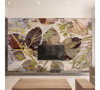 XLMING Rétro Minimaliste Créatif Feuille Art 3D Papier Peint Premium Texturé Soie Bureau Salle à Manger Salon Chambre Coucher Canapé TV Mur-250cm×170cm