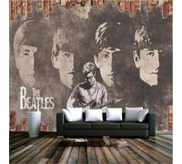 XLMING Rétro Mur De Briques Art Personnages Groupe De Rock 3D Papier Peint Texture Soyeuse Intissé Salle à Manger Bureau D'étude Canapé Chambre Salon TV Mur-250cm×170cm