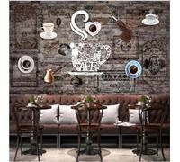 XLMING Rétro Mur De Briques Créatif Café Art 3D Papier Peint Luxe Décoration Manger Adulte Intérieure Salon Canapé Chambre Fond TV Mur-430cm×300cm