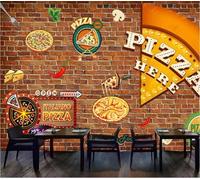 XLMING Rétro Mur De Briques Rouges Nourriture Pizza 3D Papier Peint Luxe Décoration Manger Adulte Intérieure Salon Canapé Chambre Fond TV Mur-400cm×280cm