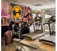 XLMING Rétro Mur De Briques Silhouette Exercice Salle De Sport 3D Papier Peint Luxe Décoration Manger Adulte Intérieure Salon Canapé Chambre Fond TV Mur-430cm×300cm
