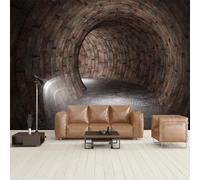 XLMING Rétro Mur De Briques Tunnel Espace Extension 3D Papier Peint Luxe Décoration Manger Adulte Intérieure Salon Canapé Chambre Fond TV Mur-400cm×280cm