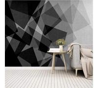 XLMING Rétro Noir Et Blanc Abstrait Géométrique Graffiti Art 3D Papier Peint Premium Texturé Soie Bureau Salle à Manger Salon Chambre Coucher Canapé TV Mur-150cm×105cm