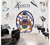 XLMING Rétro Nostalgie Art Grain De Bois Salon De Beauté 3D Papier Peint Texture Soyeuse Intissé Salle à Manger Bureau D'étude Canapé Chambre Salon TV Mur-430cm×300cm