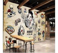 XLMING Rétro Nostalgie Divertissement Jeux De Cartes Poker Belles Femmes 3D Papier Peint Texture Soyeuse Intissé Salle à Manger Bureau D'étude Canapé Chambre Salon TV Mur-300cm×210cm