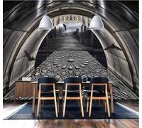 XLMING Rétro Nostalgie En Trois Dimensions Tunnel Extension De L'Espace 3D Papier Peint Luxe Décoration Manger Adulte Intérieure Salon Canapé Chambre Fond TV Mur-400cm×280cm