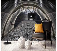 XLMING Rétro Nostalgie En Trois Dimensions Tunnel Extension De L'Espace Papier Peint 3D Soie De Luxe Intissé Bureau Salle à Manger Canapé Chambre Salon TV Mural Décoratif-350cm×256cm