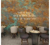 XLMING Rétro Nostalgie Fer Rouillé Lettres Anglaises Café 3D Papier Peint Texture Soyeuse Intissé Salle à Manger Bureau D'étude Canapé Chambre Salon TV Mur-430cm×300cm