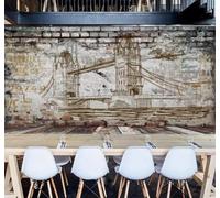 XLMING Rétro Nostalgie Mur De Briques Architecture Avion Papier Peint 3D Soie De Luxe Intissé Bureau Salle à Manger Canapé Chambre Salon TV Mural Décoratif-430cm×300cm