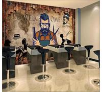 XLMING Rétro Nostalgie Mur De Briques Salon De Coiffure Institut De Beauté 3D Papier Peint Texture Soyeuse Intissé Salle à Manger Bureau D'étude Canapé Chambre Salon TV Mur-400cm×280cm