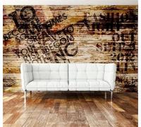 XLMING Rétro Nostalgie Planches De Bois Lettres Bar 3D Papier Peint Texture Soyeuse Intissé Salle à Manger Bureau D'étude Canapé Chambre Salon TV Mur-430cm×300cm