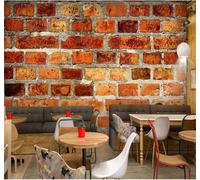 XLMING Rétro Nostalgie Rouge Mur De Briques Personnalité 3D Papier Peint Texture Soyeuse Intissé Salle à Manger Bureau D'étude Canapé Chambre Salon TV Mur-400cm×280cm