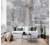 XLMING Rétro Nostalgie Vieillissement Gris Mur En Béton 3D Papier Peint Texture Soyeuse Intissé Salle à Manger Bureau D'étude Canapé Chambre Salon TV Mur-300cm×210cm