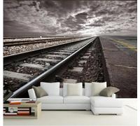 XLMING Rétro Nostalgie Voies Ferrées Originalité Bar 3D Papier Peint Texture Soyeuse Intissé Salle à Manger Bureau D'étude Canapé Chambre Salon TV Mur-400cm×280cm