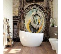 XLMING Rétro Nostalgique Art Horloge Architecture 3D Papier Peint Premium Texturé Soie Bureau Salle à Manger Salon Chambre Coucher Canapé TV Mur-150cm×105cm