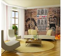 XLMING Rétro Nostalgique Guitare Musique Rock Mur De Briques 3D Papier Peint Luxe Décoration Manger Adulte Intérieure Salon Canapé Chambre Fond TV Mur-150cm×105cm