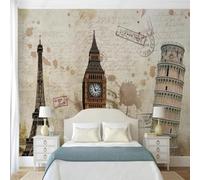 XLMING Rétro Peint À La Main Art Architecture Tour Église 3D Papier Peint Premium Texturé Soie Bureau Salle à Manger Salon Chambre Coucher Canapé TV Mur-200cm×140cm