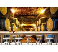 XLMING Rétro Tridimensionnel Cave À Vin Espace Extension 3D Papier Peint Premium Texturé Soie Bureau Salle à Manger Salon Chambre Coucher Canapé TV Mur-350cm×256cm