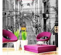 XLMING Rétro Tridimensionnel Noir Et Blanc Architecture Art 3D Papier Peint Texture Soyeuse Intissé Salle à Manger Bureau D'étude Canapé Chambre Salon TV Mur-250cm×170cm