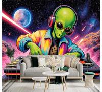 XLMING Science Fiction Univers Espace Art Musique 3D Papier Peint Texture Soyeuse Intissé Salle à Manger Bureau Canapé Chambre Salon TV Mur-430cm×300cm