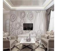 XLMING Sculpture En Relief En Relief Blanc Géométrique Disque Motif 3D Papier Peint Texture Soyeuse Intissé Salle à Manger Bureau D'étude Canapé Chambre Salon TV Mur-430cm×300cm