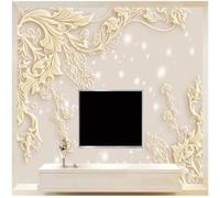 XLMING Sculpture En Relief Fleurs Feuilles Relief Sculpture En Relief Art 3D Papier Peint Texture Soyeuse Intissé Salle à Manger Bureau D'étude Canapé Chambre Salon TV Mur-300cm×210cm