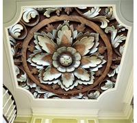 XLMING Sculpture Vintage Sur Bois Fleurs Art Créatif 3D Papier Peint Luxe Décoration Manger Adulte Intérieure Salon Canapé Chambre Fond TV Mur-300cm×210cm