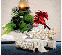 XLMING Simple Abstrait Créatif Rétro Mosaïque Course De Chevaux 3D Papier Peint Texture Soyeuse Intissé Salle à Manger Bureau D'étude Canapé Chambre Salon TV Mur-200cm×140cm