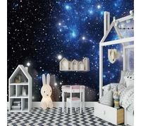 XLMING Simple Beautiful Blue Starry Sky Starry Sky 3D Papier Peint Luxe Décoration Manger Adulte Intérieure Salon Canapé Chambre Fond TV Mur-300cm×210cm