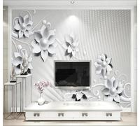 XLMING Simple En Relief Belle Fleur Bijou 3D Papier Peint Luxe Décoration Manger Adulte Intérieure Salon Canapé Chambre Fond TV Mur-200cm×140cm
