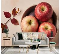 XLMING Simple En Relief Bol En Céramique Fruits Feuilles D'Automne 3D Papier Peint Premium Texturé Soie Bureau Salle à Manger Salon Chambre Coucher Canapé TV Mur-400cm×280cm
