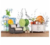 XLMING Simple Frais Frais Fruits Eau Claire 3D Papier Peint Luxe Décoration Manger Adulte Intérieure Salon Canapé Chambre Fond TV Mur-300cm×210cm