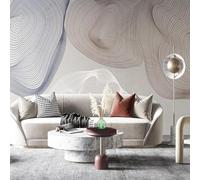 XLMING Simple Retro Art Hand Drawn Abstract Line 3D Papier Peint Texture Soyeuse Intissé Salle à Manger Bureau D'étude Canapé Chambre Salon TV Mur-300cm×210cm