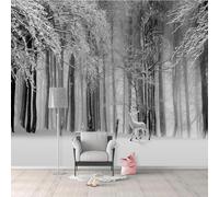XLMING Simple Tridimensionnel Grand Noir Et Blanc Bois Élan 3D Papier Peint Premium Texturé Soie Bureau Salle à Manger Salon Chambre Coucher Canapé TV Mur-430cm×300cm