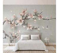 XLMING Simplicité Branche D'Arbre En Trois Dimensions Fleur Rose 3D Papier Peint Luxe Décoration Manger Adulte Intérieure Salon Canapé Chambre Fond TV Mur-250cm×170cm
