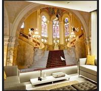 XLMING Simplicité Créativité Jaune Royal Aristocratique Ange 3D Papier Peint Texture Soyeuse Intissé Salle à Manger Bureau D'étude Canapé Chambre Salon TV Mur-430cm×300cm