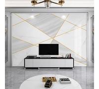 XLMING Simplicité Géométrie Doré Lignes Art 3D Papier Peint Luxe Décoration Manger Adulte Intérieure Salon Canapé Chambre Fond TV Mur-200cm×140cm