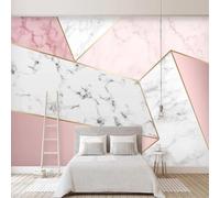 XLMING Simplicité Géométrie Rose Imitation Marbre Art 3D Papier Peint Luxe Décoration Manger Adulte Intérieure Salon Canapé Chambre Fond TV Mur-430cm×300cm