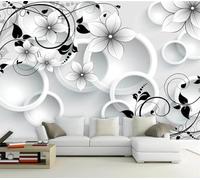 XLMING Simplicité Relief Géométrie Cercles Fleurs 3D Papier Peint Luxe Décoration Manger Adulte Intérieure Salon Canapé Chambre Fond TV Mur-400cm×280cm